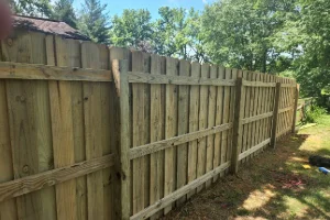Wood Dog Fence Installation Along Side Yard in West Chester, PA