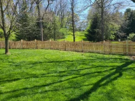 Wood Picket Fence Installation Across Open Backyard in West Chester, PA