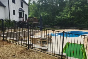 Black Aluminum Pool Fence Installation in West Chester, PA